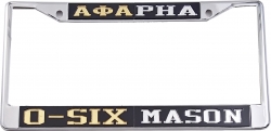 View Buying Options For The O-Six Alpha Phi Alpha + Mason PHA Split License Plate Frame