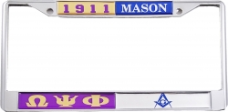View Buying Options For The Omega Psi Phi + Mason Split Founder Year License Plate Frame