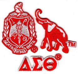 View Buying Options For The Delta Sigma Theta 3-Pack A Embroidered Stick-On Applique Patches