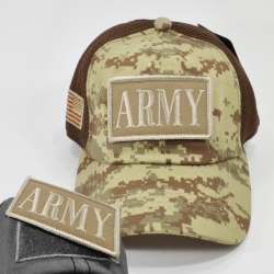 View Product Detials For The Army Text Patch Meshback Mens Cap