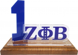 View Buying Options For The Zeta Phi Beta Acrylic Desktop Line #1 With Wooden Base