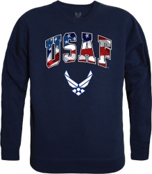 View Buying Options For The RapDom USAF Flag Letter Graphic Mens Crewneck Sweatshirt