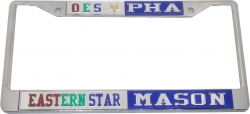 View Buying Options For The Eastern Star + Mason - PHA Split License Plate Frame