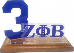 View Buying Options For The Zeta Phi Beta Acrylic Desktop Line #3 With Wooden Base