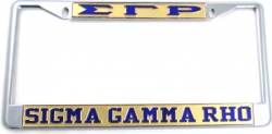 View Buying Options For The Sigma Gamma Rho Classic License Plate Frame