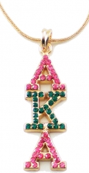 View Buying Options For The Alpha Kappa Alpha Drop Letter Crystal Pendant With Chain