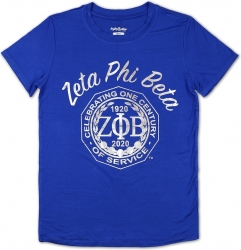 View Buying Options For The Big Boy Zeta Phi Beta Centennial Divine 9 S2 Foil Print Ladies Tee