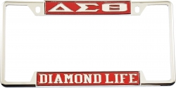 View Product Detials For The Delta Sigma Theta Diamond Life License Plate Frame