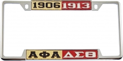 View Buying Options For The Alpha Phi Alpha + Delta Sigma Theta Split License Plate Frame