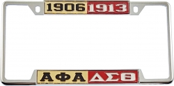View Buying Options For The Alpha Phi Alpha + Delta Sigma Theta Split License Plate Frame