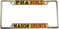 View Product Detials For The Mason - PHA + Shriner Split License Plate Frame