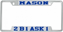 View Product Detials For The Mason 2B1 ASK1 License Plate Frame