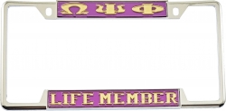 View Buying Options For The Omega Psi Phi Life Member License Plate Frame