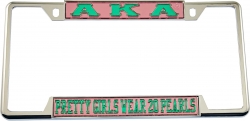 View Buying Options For The Alpha Kappa Alpha Pretty Girls Wear 20 Pearls License Plate Frame