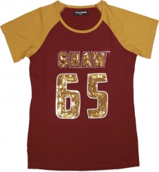 View Buying Options For The Big Boy Shaw Bears Ladies Sequins Patch Tee