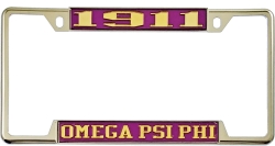 View Buying Options For The Omega Psi Phi 1911 License Plate Frame