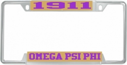 View Product Detials For The Omega Psi Phi 1911 License Plate Frame