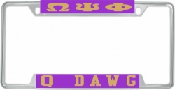 View Buying Options For The Omega Psi Phi Q Dawg License Plate Frame