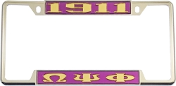View Buying Options For The Omega Psi Phi 1911 Big Letter License Plate Frame