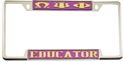 View Buying Options For The Omega Psi Phi Educator License Plate Frame