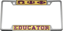 View Buying Options For The Omega Psi Phi Educator License Plate Frame