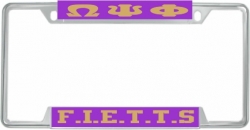View Product Detials For The Omega Psi Phi F.I.E.T.T.S. License Plate Frame