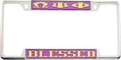 View Buying Options For The Omega Psi Phi Blessed License Plate Frame