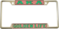 View Buying Options For The Alpha Kappa Alpha Golden Life License Plate Frame