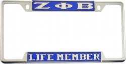 View Product Detials For The Zeta Phi Beta Life Member License Plate Frame