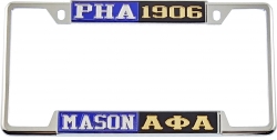 View Buying Options For The Mason PHA + Alpha Phi Alpha Split License Plate Frame