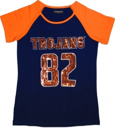View Product Detials For The Big Boy Virginia State Trojans Ladies Sequins Patch Tee