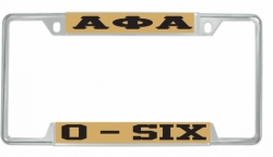 View Buying Options For The Alpha Phi Alpha O-Six License Plate Frame