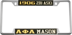 View Buying Options For The Alpha Phi Alpha + Mason Split License Plate Frame