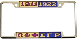View Buying Options For The Omega Psi Phi + Sigma Gamma Rho Split License Plate Frame