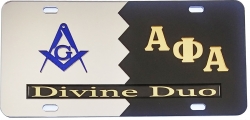 View Buying Options For The Mason + Alpha Phi Alpha Split Divine Duo License Plate