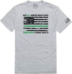 View Buying Options For The RapDom Not All Heroes Wear Capes w/Thin Green Line Tactical Graphics Mens Tee