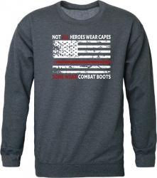 View Buying Options For The RapDom Not All Heroes Wear Capes w/Thin Red Line Graphic Mens Crewneck Sweatshirt