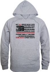 View Buying Options For The RapDom Not All Heroes Wear Capes w/Thin Red Line Graphic Mens Pullover Hoodie