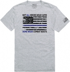 View Buying Options For The RapDom Not All Heroes Wear Capes w/Thin Blue Line Tactical Graphics Mens Tee