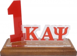 View Buying Options For The Kappa Alpha Psi Line #1 Desktop Piece with Wooden Base