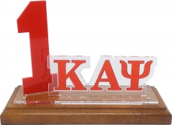 View Buying Options For The Kappa Alpha Psi Acrylic Desktop Line #1 With Wooden Base