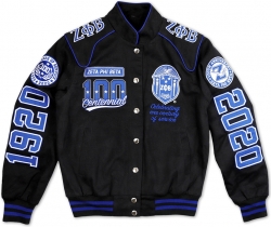 View Product Detials For The Big Boy Zeta Phi Beta Centennial Divine 9 S9 Ladies Twill Racing Jacket