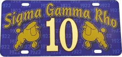 View Buying Options For The Sigma Gamma Rho Printed Graphic Raised Line #10 License Plate