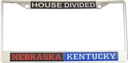 View Buying Options For The Nebraska + Kentucky House Divided Split License Plate Frame