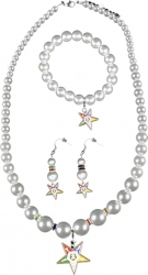 View Buying Options For The Eastern Star Symbol Charm Pearl Bracelet Earrings & Necklace Set