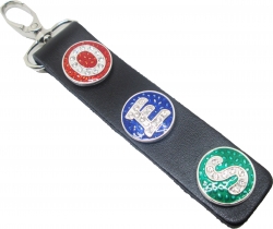 View Buying Options For The Eastern Star Triple Letter Button Leather Key Chain