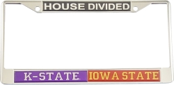 View Buying Options For The Kansas State + Iowa State House Divided Split License Plate Frame