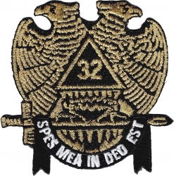 View Product Detials For The Scottish Rite 32nd Degree Wings Down Iron-On Patch