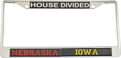 View Buying Options For The Nebraska + Iowa House Divided Split License Plate Frame