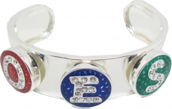 View Product Detials For The Eastern Star Triple Letter Button Ladies Bracelet